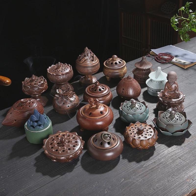 Home Fragrance Zen - 실내 세라믹 향로 가정용 백단향 향꽂이