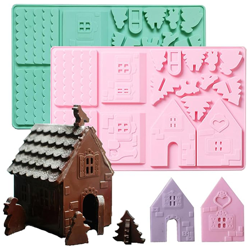 Home Fragrance Gingerbread - 1PC 크리스마스 하우스 빌딩 블록 초콜릿
