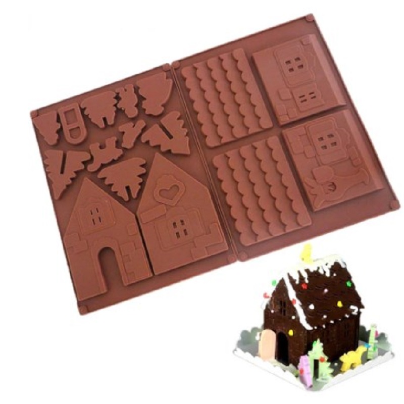 Home Fragrance Gingerbread - 3D 크리스마스 하우스 초콜릿 금형 진저
