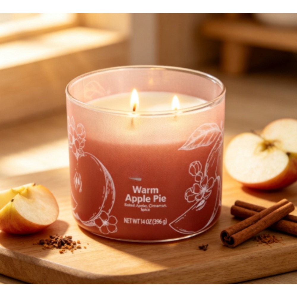 Home Fragrance Jar - 따뜻한 사과파이 향의 옴브레 랩 디자인
