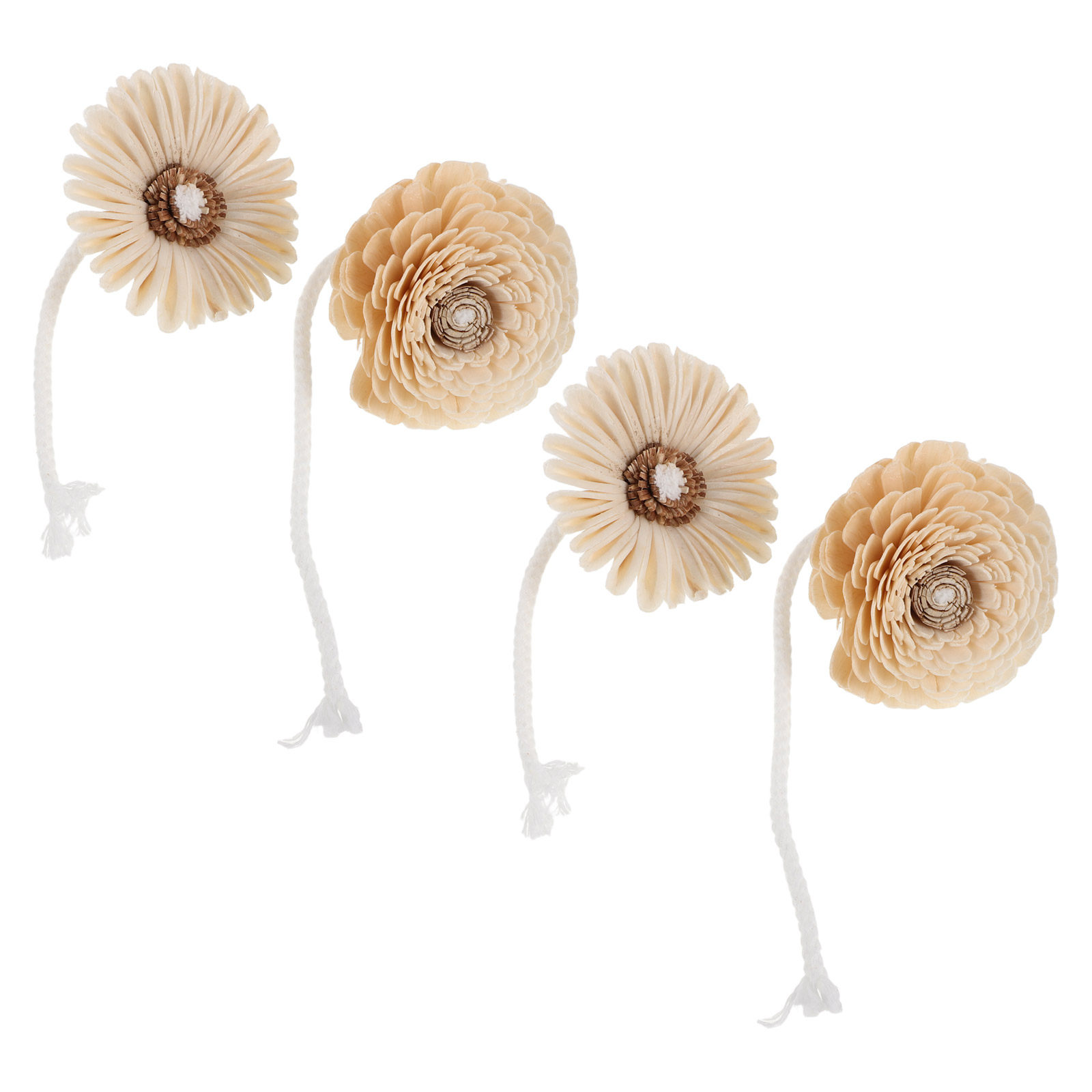 Home Fragrance Leather Diffuser - 4개입 향기 디퓨저 인조 꽃 장미