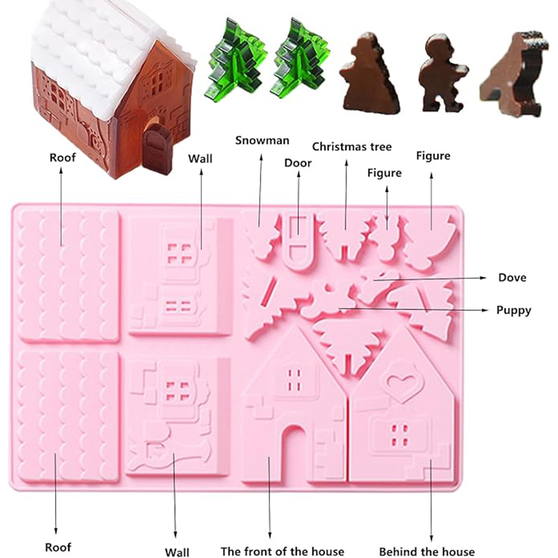 1PC 크리스마스 하우스 빌딩 블록 초콜릿 실리콘 금형 - Home Fragrance Gingerbread 리뷰 및 가격