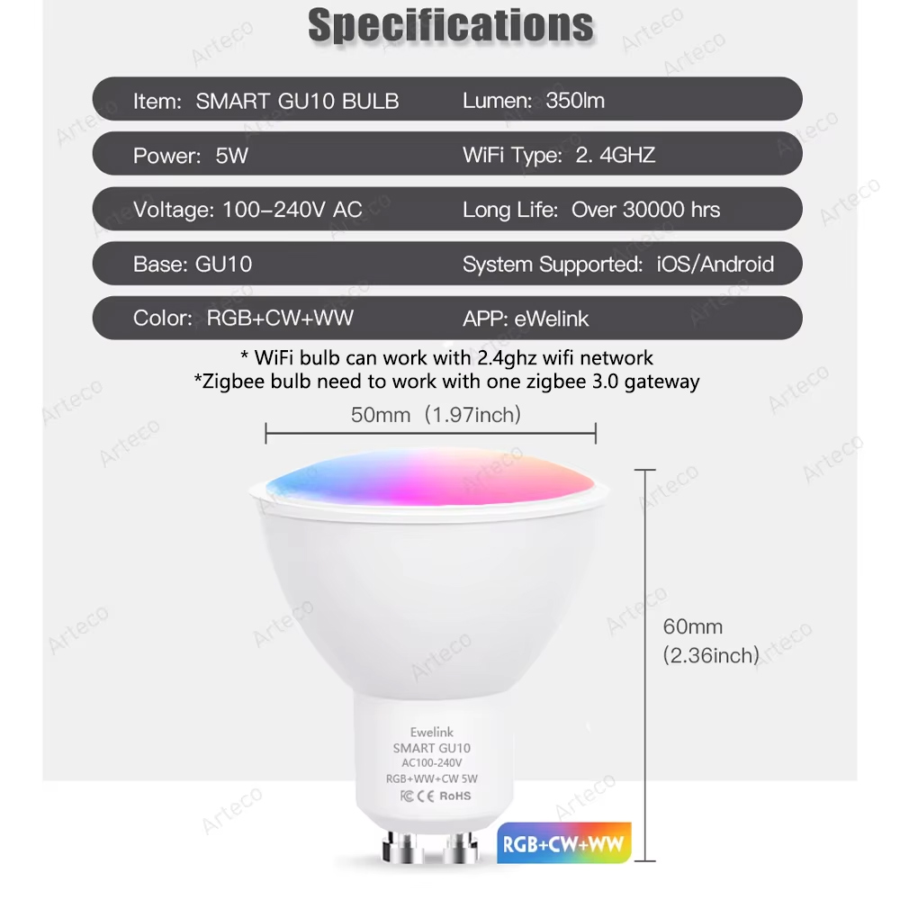 Ewelink GU10 Zigbee LED 전구 WiF - Philips Bulb Hue 리뷰 및 가격