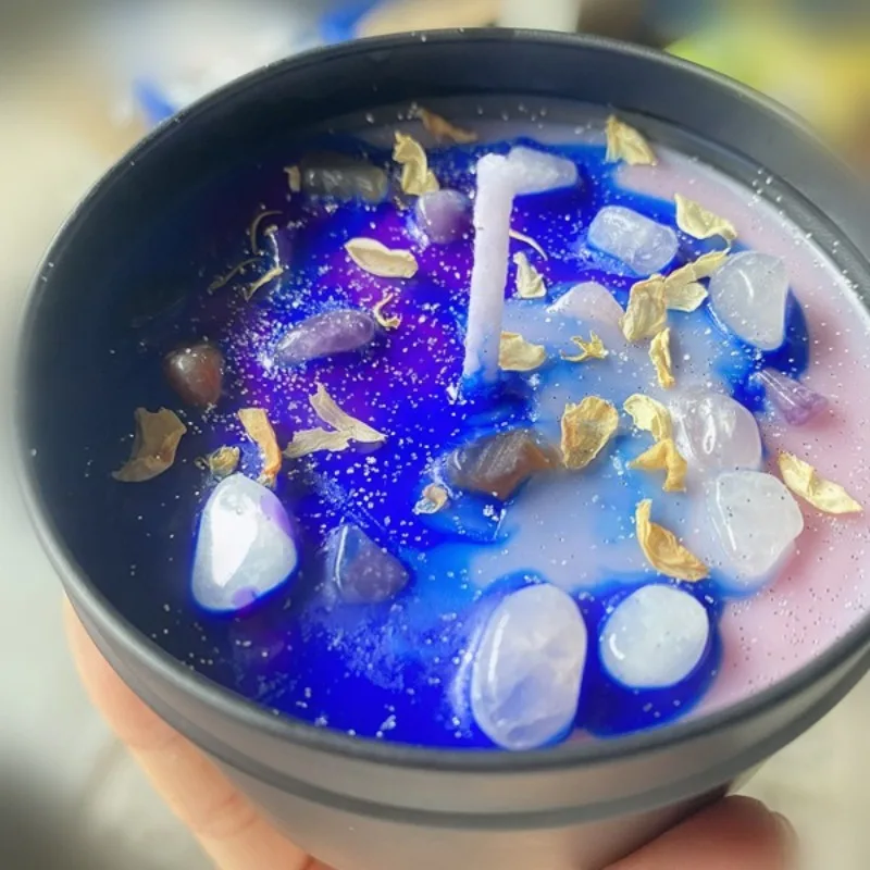 드라이 플라워 크리스탈 스톤 향 캔들, 블랙 틴플레이트 - Home Fragrance Jar 리뷰 및 가격