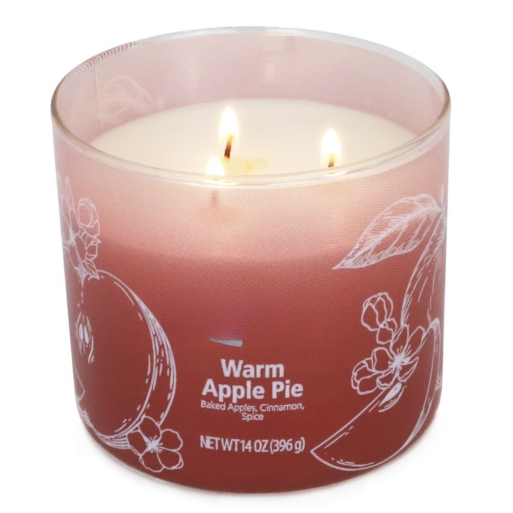 따뜻한 사과파이 향의 옴브레 랩 디자인 트리플 윅 14 - Home Fragrance Jar 리뷰 및 가격