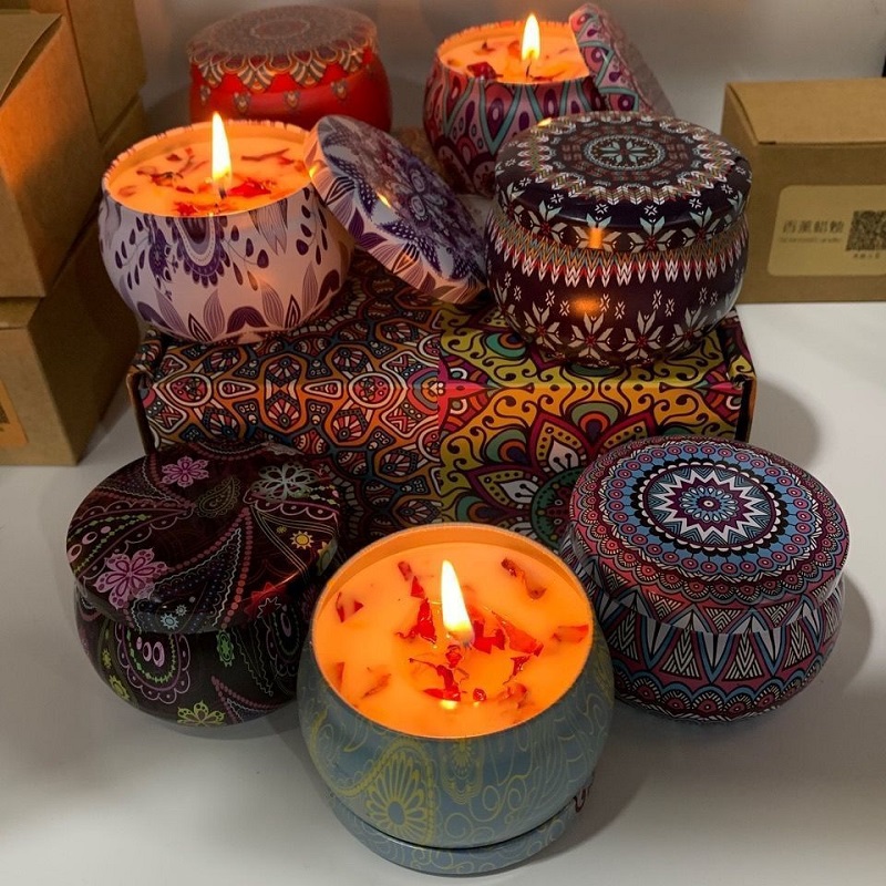 1/4PCS 빈티지 향초 소이 왁스 캔들 항아리 꽃 향 - Home Fragrance Jar 리뷰 및 가격
