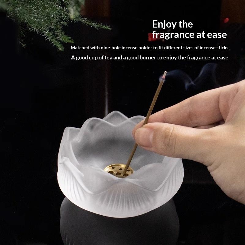 창의적인 크리스탈 유리 연꽃 향꽂이, 홈데코, 실내 방 - Home Fragrance Zen 리뷰 및 가격